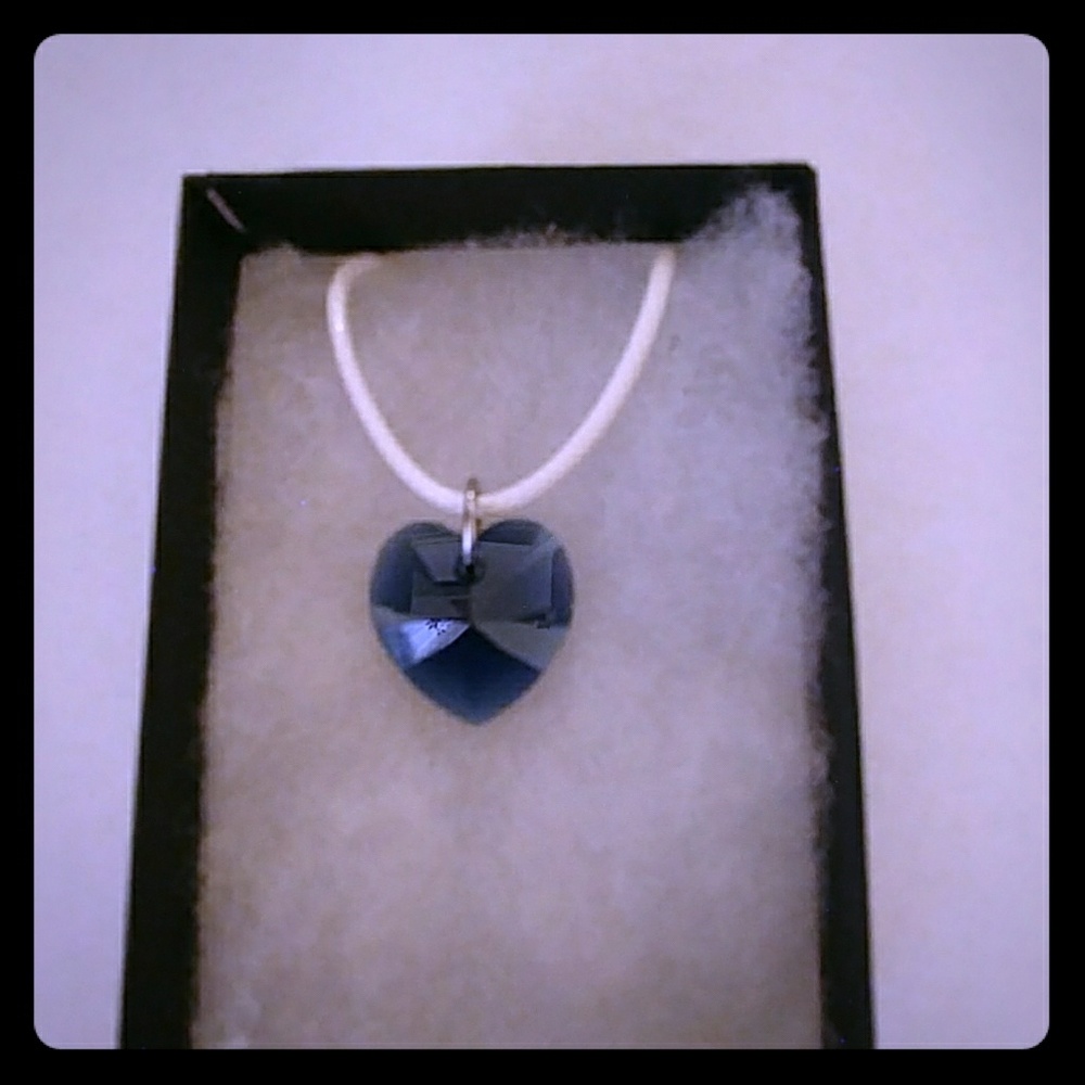 Shadow Blue Crystal Heart Necklace